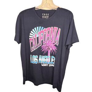 Free state men’s Large blue “California-Los Angeles, West Coast” Vacation T Shir